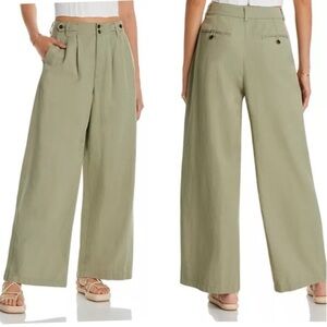 Madewell Harlow Wide Leg High Rise Linen Cotton Blend Pants